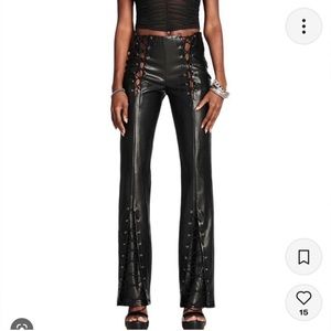 I.AM.GIA Leather Lace Up Pants